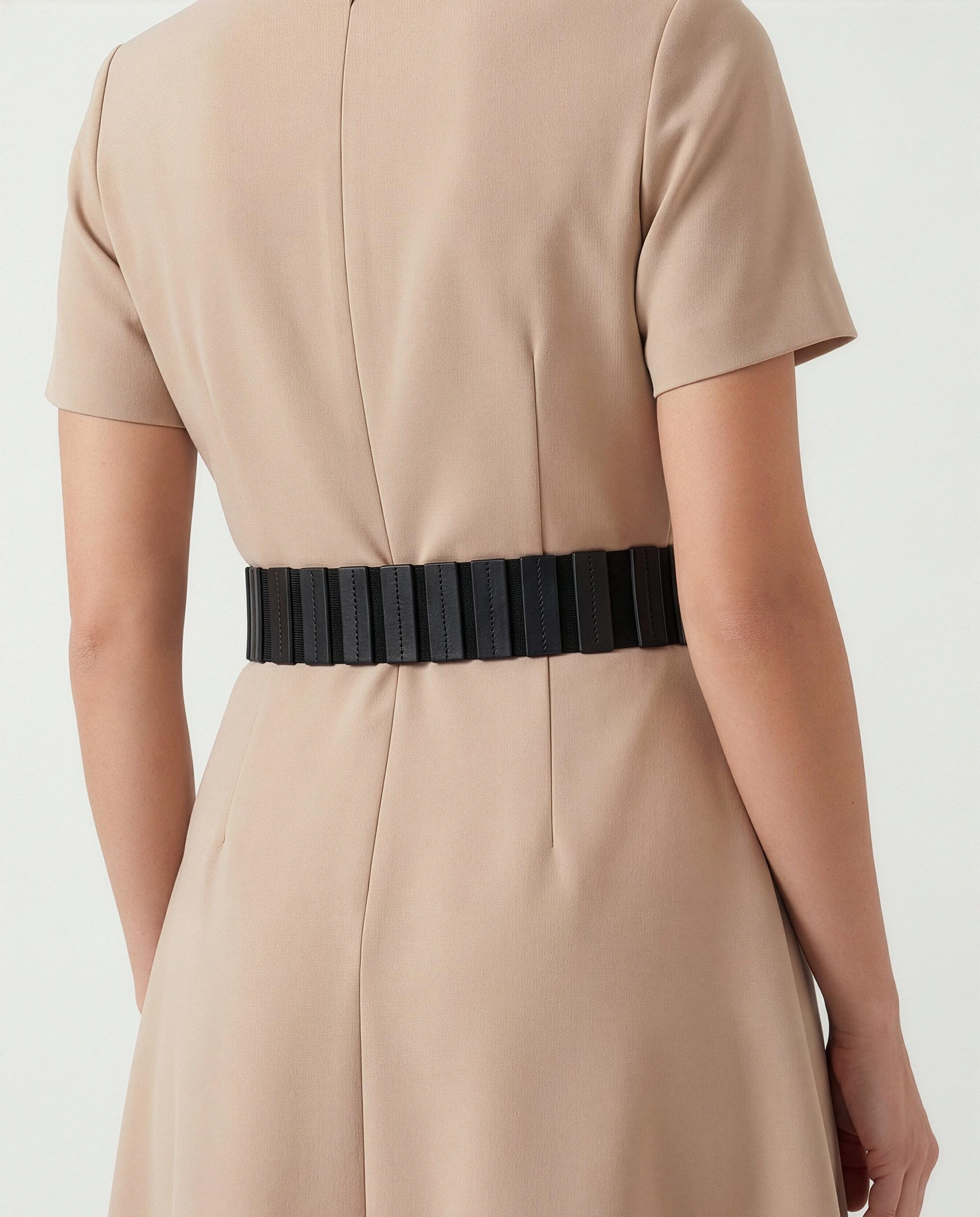 BlackButterfly Wide Elastic Stretch Retro Metal Interlock Buckle Belt - Image 3