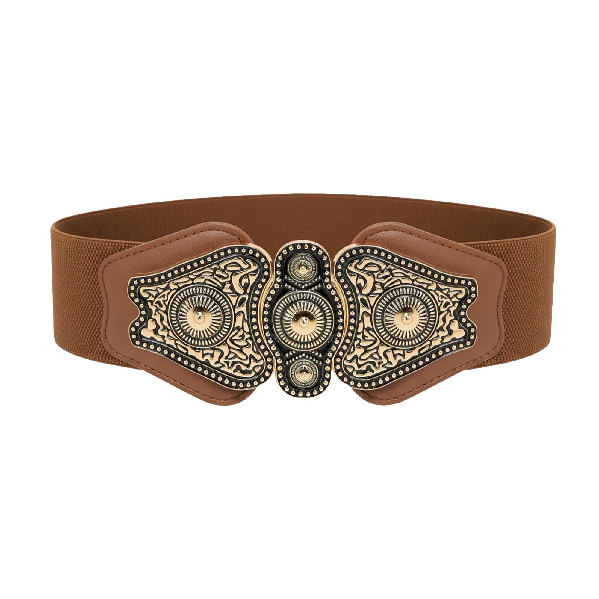 BlackButterfly Wide Elastic Stretch Vintage Antique Retro Buckle Belt