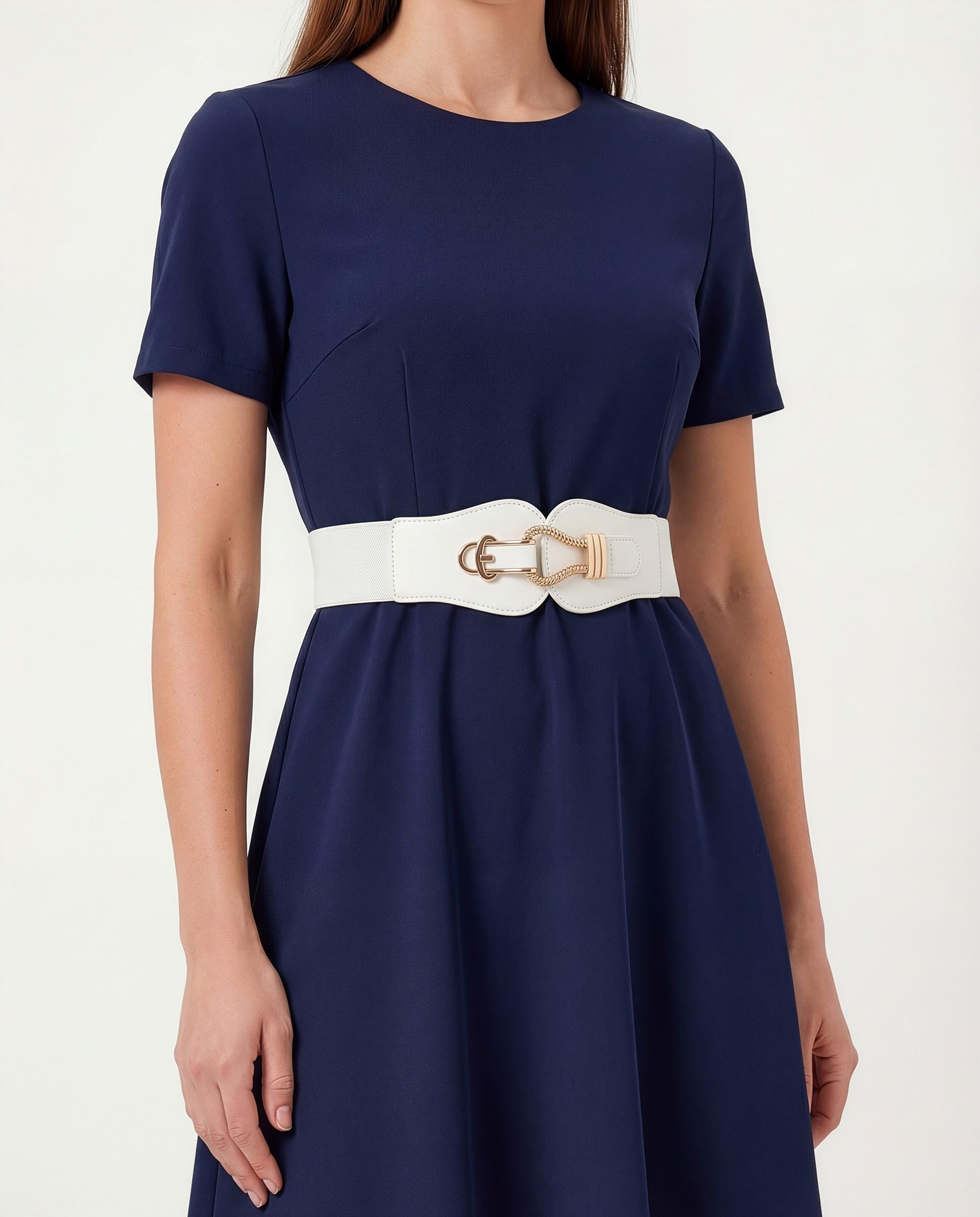 BlackButterfly Wide Elastic Vintage Cinch Buckle Retro Belt - Image 2