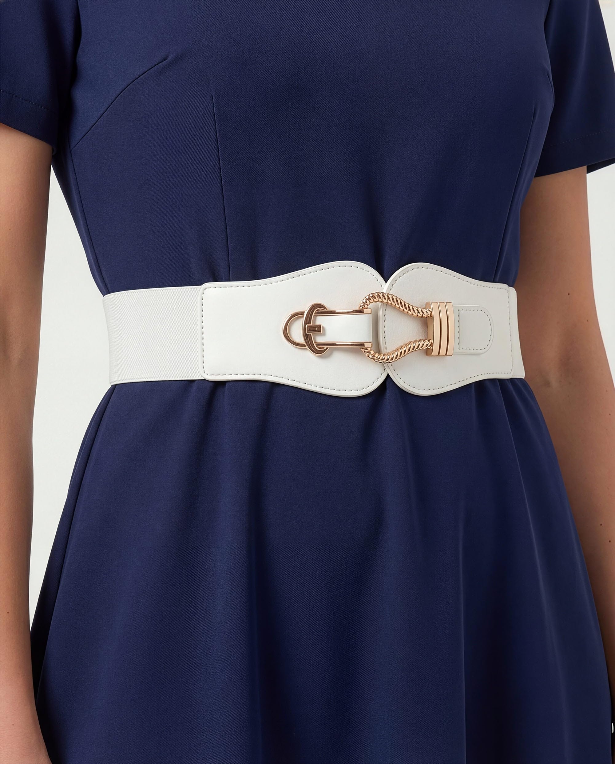 BlackButterfly Wide Elastic Vintage Cinch Buckle Retro Belt - Image 4
