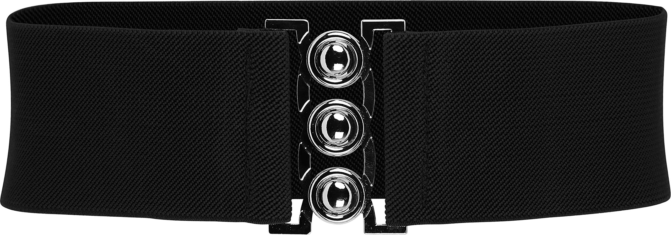 BlackButterfly Wide Elastic Waist Cinch Stretch Waistband Retro Clasp Buckle Belt