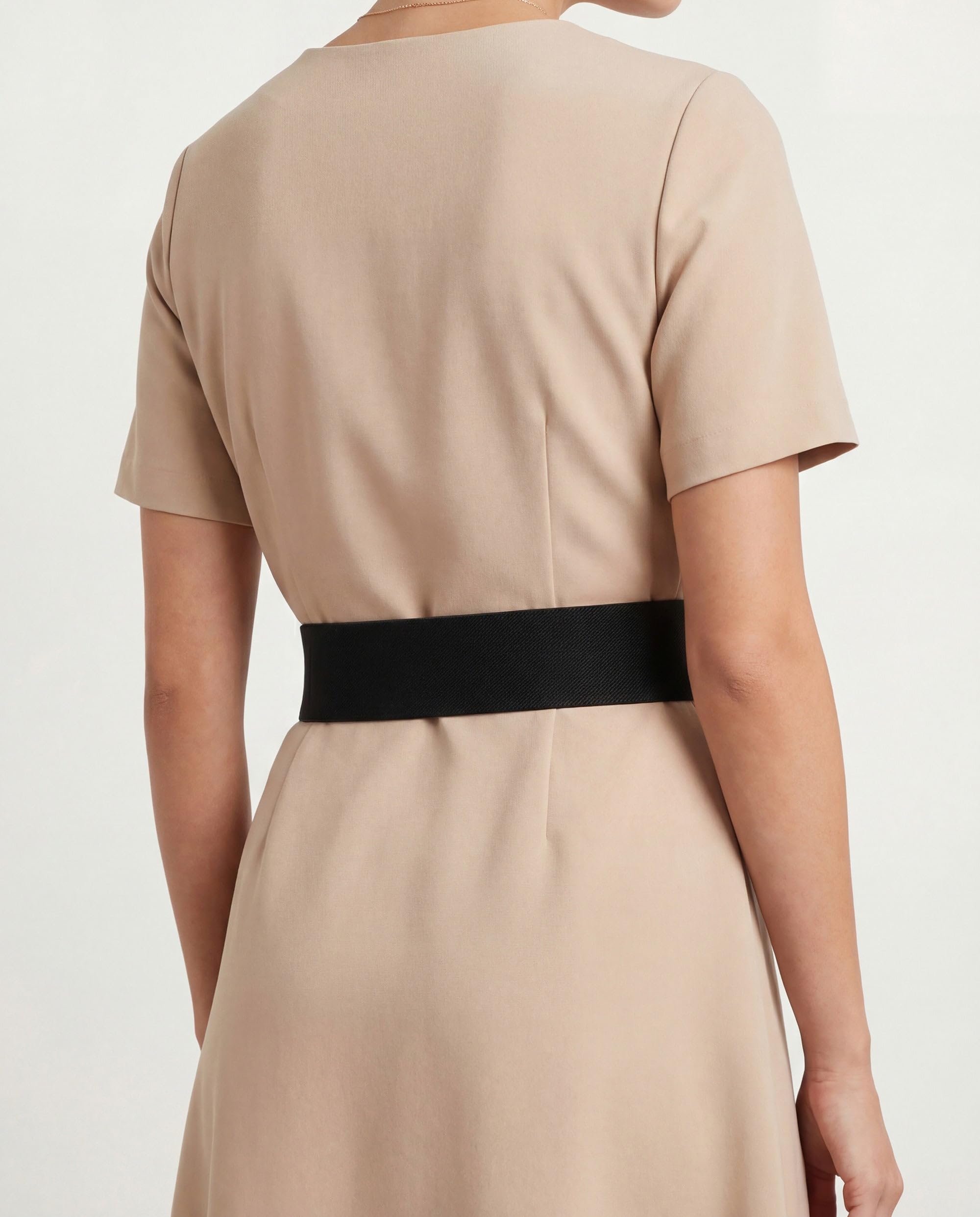 BlackButterfly Wide Elastic Waist Cinch Stretch Waistband Retro Clasp Buckle Belt - Image 3