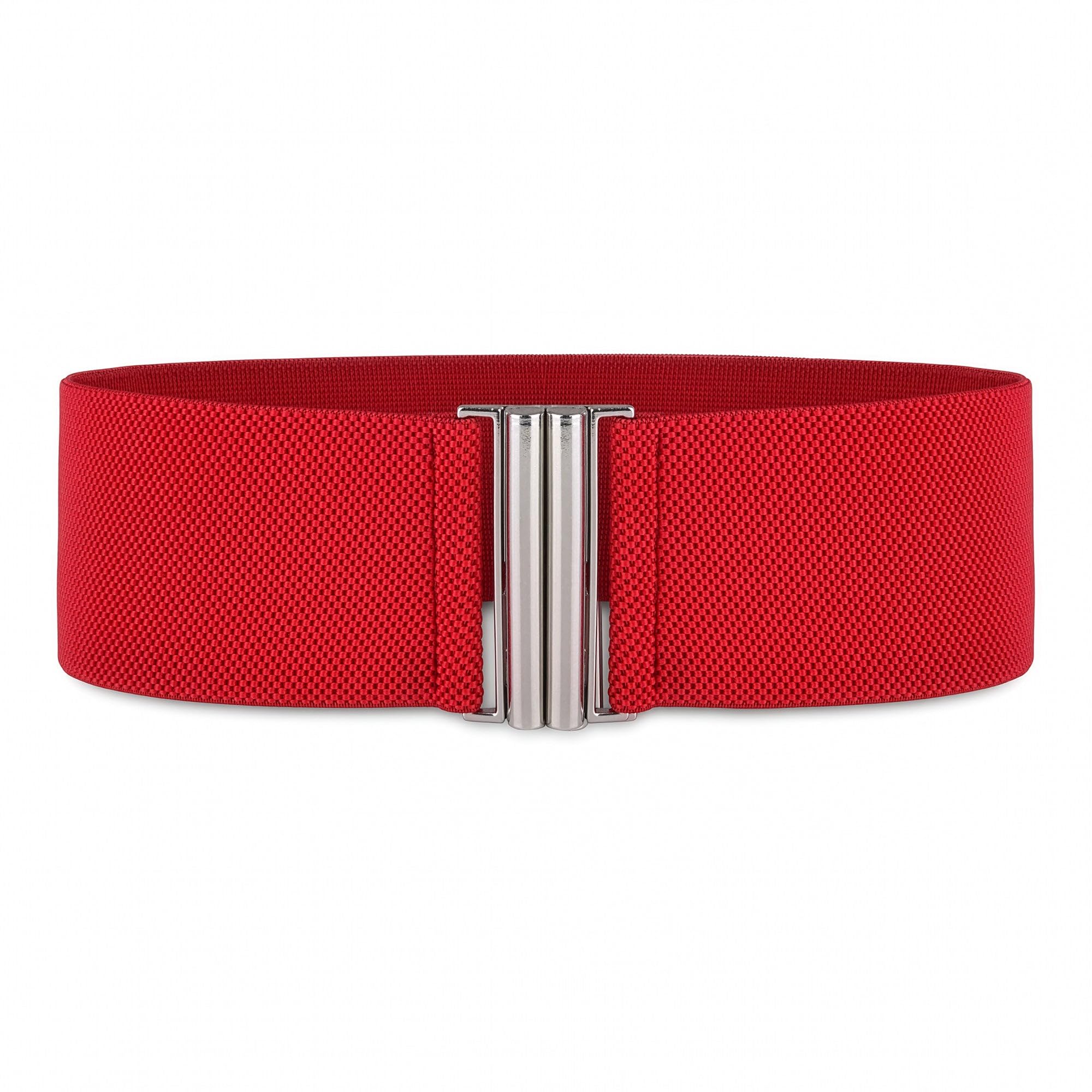 BlackButterfly Wide Elastic Waist Cinch Stretch Waistband Retro Vertical Clasp Buckle Belt