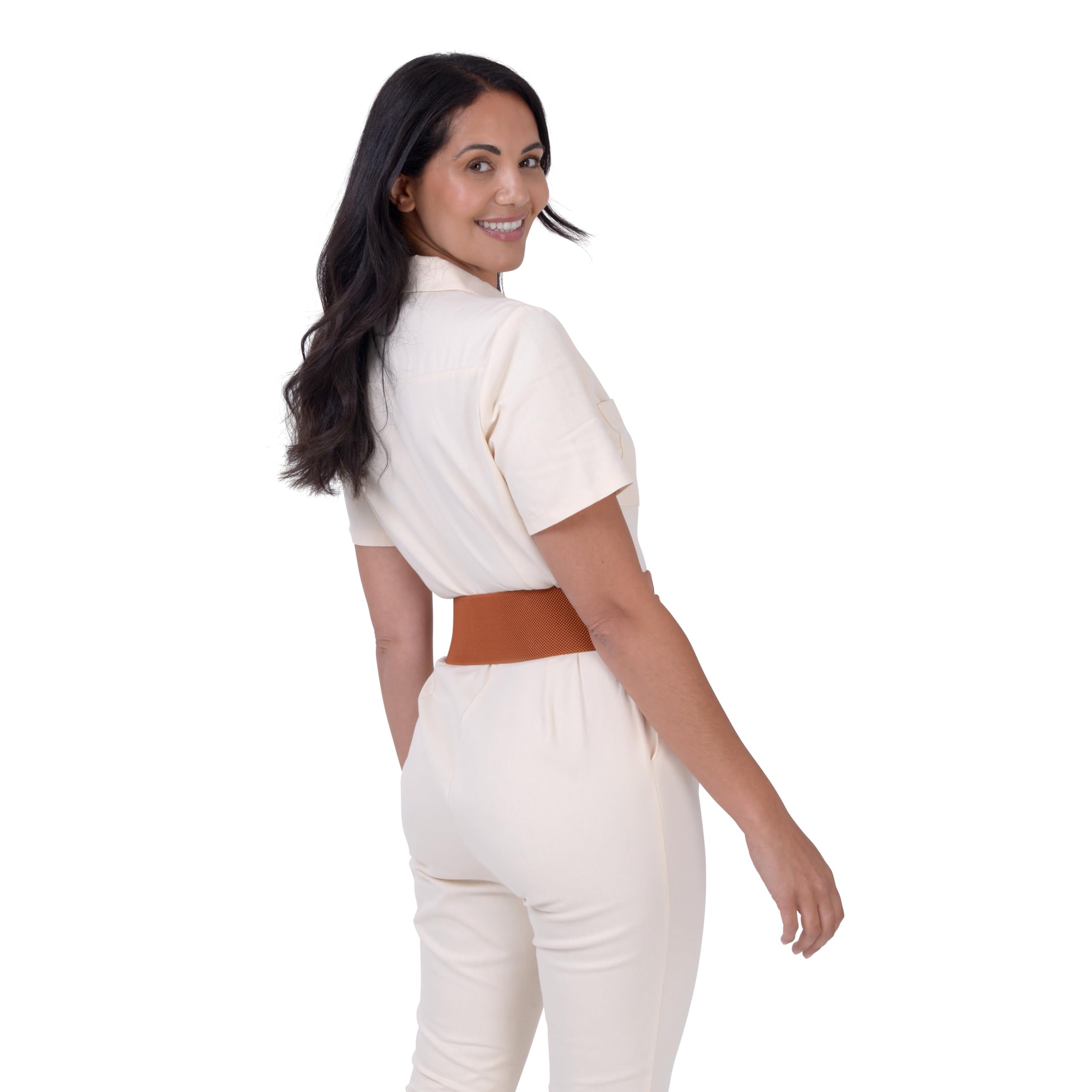 BlackButterfly Wide Waspie Elastic Vintage Braided Vertical Clasp Buckle Cinch Waist Belt - Image 7
