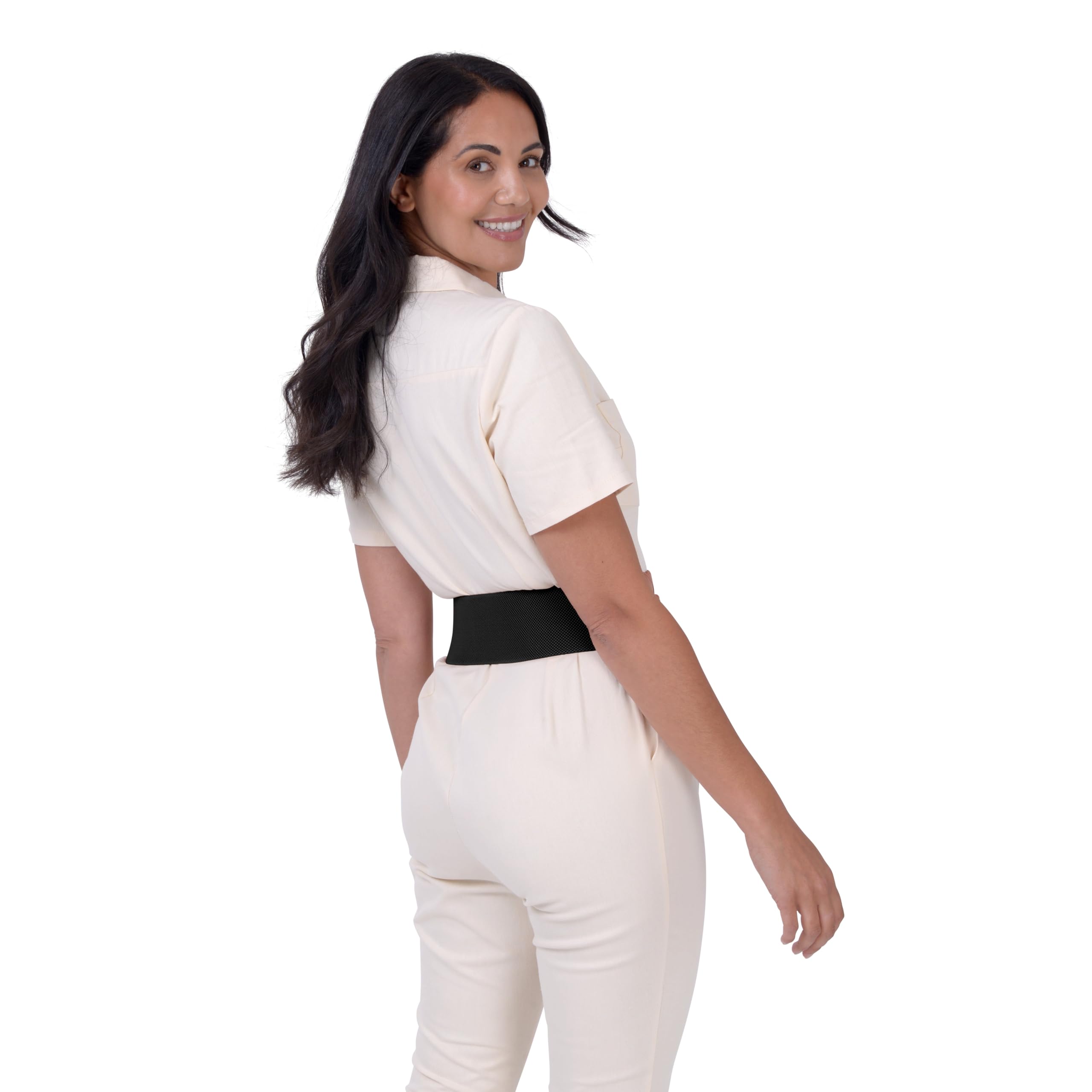 BlackButterfly Wide Waspie Elastic Vintage Braided Vertical Clasp Buckle Cinch Waist Belt - Image 7