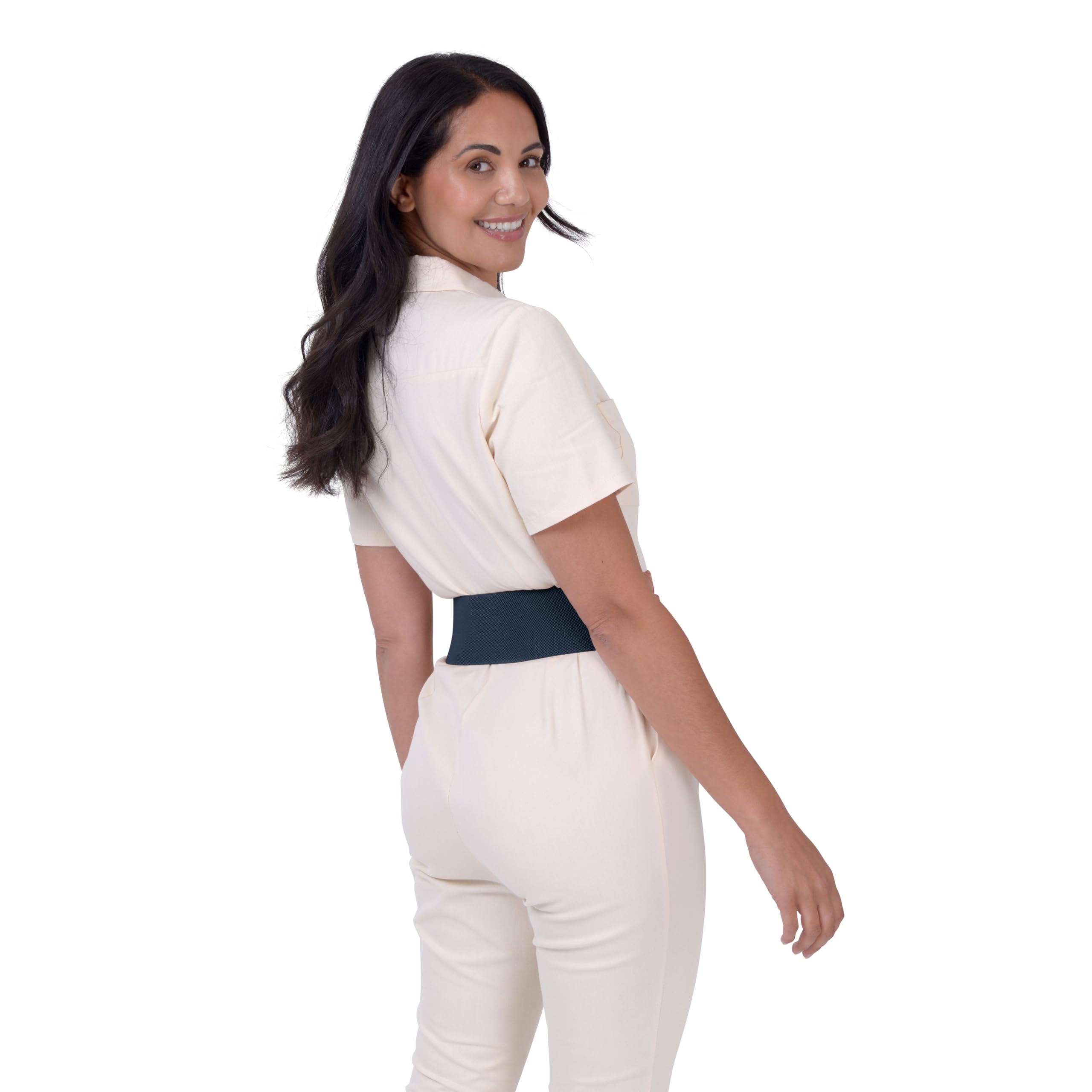 BlackButterfly Wide Waspie Elastic Vintage Braided Vertical Clasp Buckle Cinch Waist Belt - Image 7